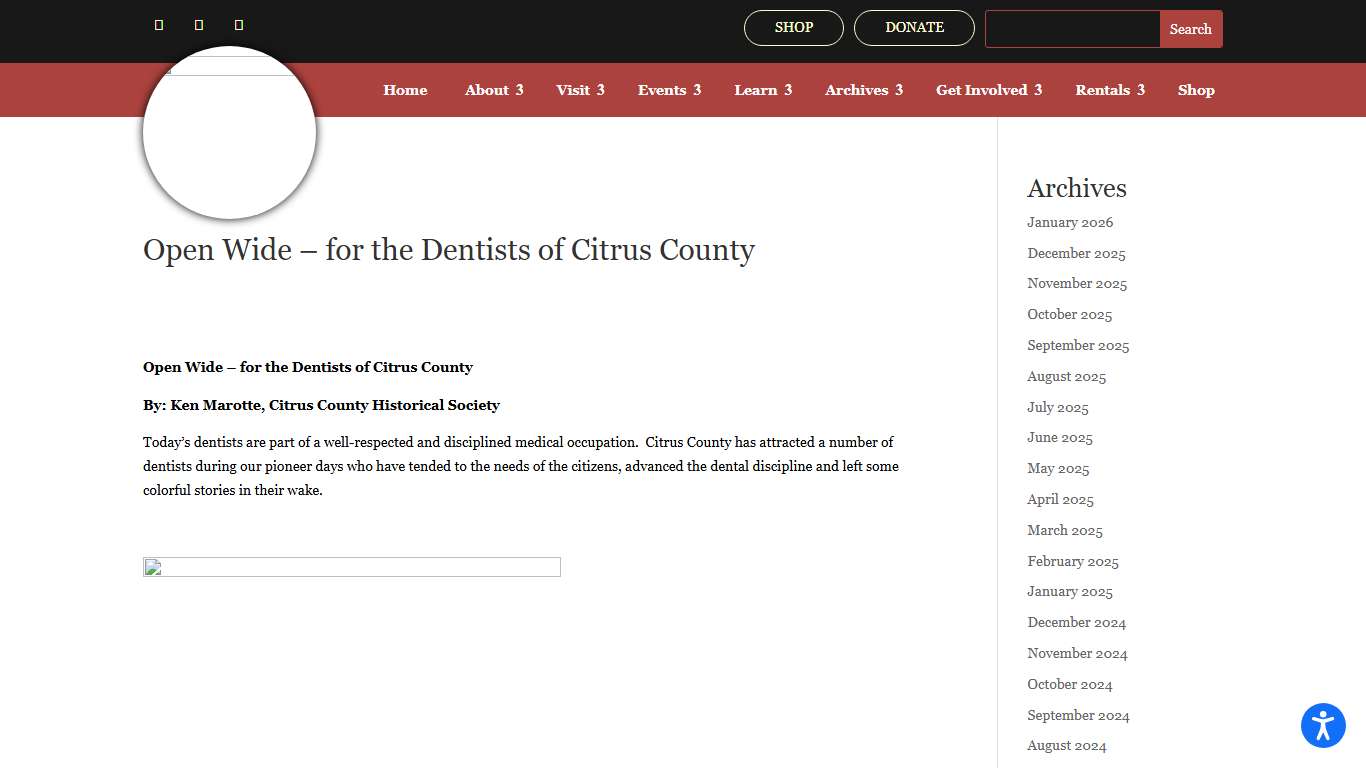 Open Wide – for the Dentists of Citrus County - Old Courthouse Heritage Museum